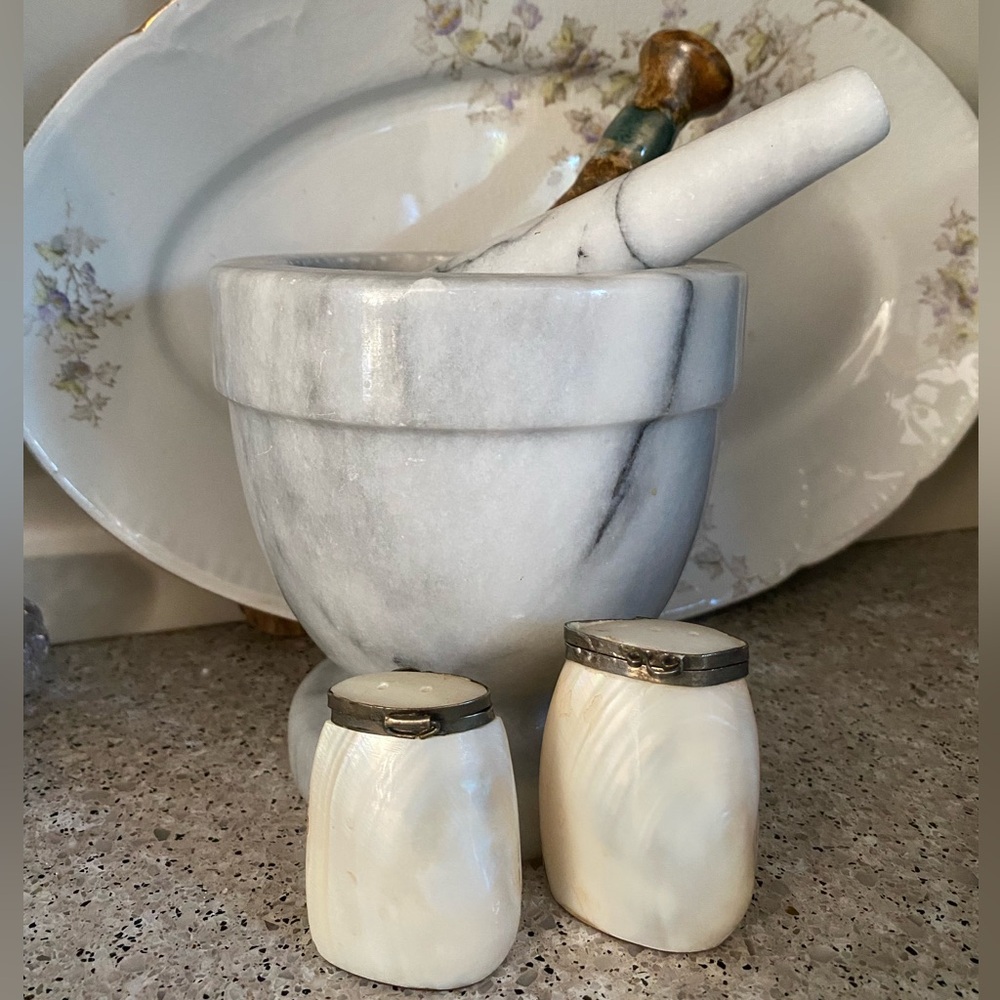 Vintage Mother of Pearl Salt & Pepper Shakers